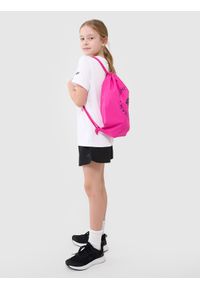 4f - 4F Komplet sportowy na WF (koszulka+spodenki+worek) dziewczęcy - czarny 158/164 (12-14 lat). Kolor: czarny. Materiał: elastan, bawełna, materiał, włókno, dzianina, jersey, syntetyk. Długość: krótkie. Wzór: jednolity, gładki, ze splotem. Sezon: lato #1