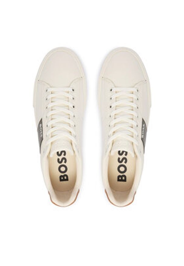 BOSS Sneakersy Aiden 50522833 Biały. Kolor: biały. Materiał: skóra