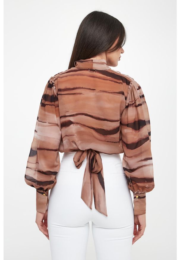 Elisabetta Franchi - Koszula damska ze zwierzęcym nadrukiem ELISABETTA FRA. Wzór: motyw zwierzęcy, nadruk