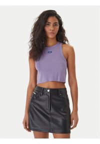 Hugo - HUGO Top Baby 50511450 Fioletowy Slim Fit. Kolor: fioletowy. Materiał: bawełna #1