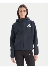 Adidas - adidas Bluza Z.N.E. JW5320 Granatowy Loose Fit. Kolor: niebieski. Materiał: bawełna