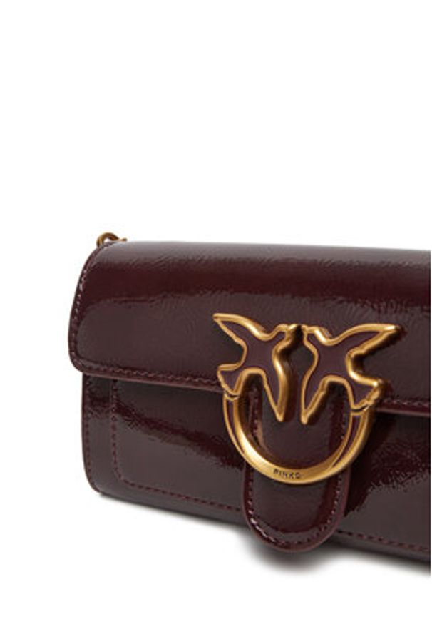 Pinko - PINKO Torebka Love One Wallet C PE25 PLTT 100062 A1UV Bordowy. Kolor: czerwony. Materiał: skórzane