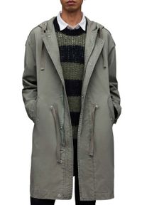 AllSaints płaszcz bawełniany Comiso kolor zielony przejściowy. Kolor: zielony. Materiał: bawełna #1