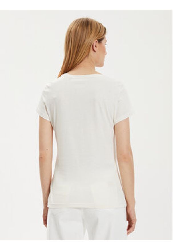 Mustang T-Shirt Loa 1015177 Écru Slim Fit. Materiał: bawełna