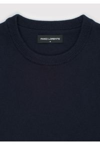 Pako Lorente - PAKO LORENTE – Granatowy bawełniany sweter z kaszmirem. Okazja: na co dzień. Kolor: szary, niebieski. Materiał: kaszmir, bawełna. Sezon: jesień. Styl: casual #9