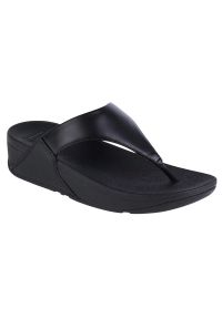 Japonki FitFlop Lulu W I88-001 czarne. Kolor: czarny. Materiał: guma, skóra. Sezon: lato