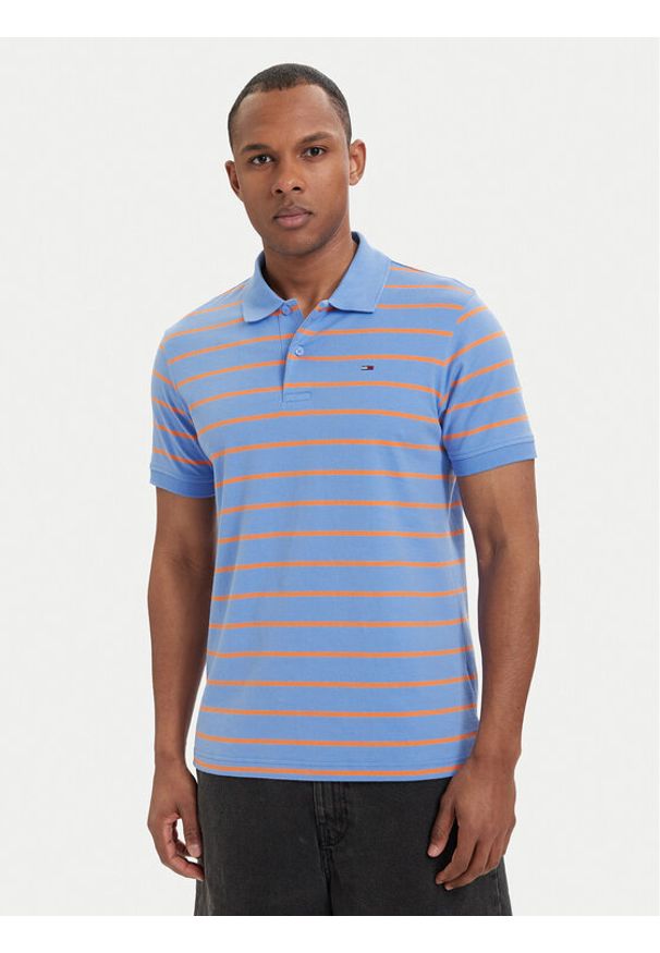 Tommy Jeans Polo DM0DM22708 Niebieski Regular Fit. Typ kołnierza: polo. Kolor: niebieski. Materiał: bawełna
