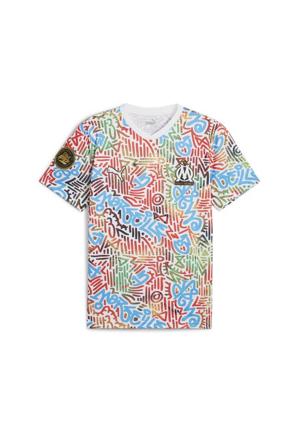 Puma - Koszulka OM Africa Marseille AOP. Kolor: biały. Sport: piłka nożna