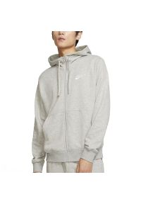 Bluza Nike Sportswear Club BV2648-063 - szara. Okazja: na co dzień. Typ kołnierza: kaptur. Kolor: szary. Materiał: bawełna, poliester, materiał. Styl: klasyczny, sportowy, casual