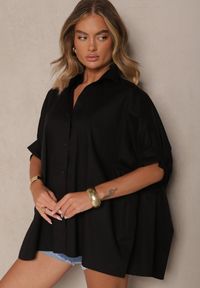Renee - Czarna Koszula z Bawełny Oversize Zienessa. Okazja: na co dzień. Kolor: czarny. Materiał: bawełna. Styl: elegancki, casual #2