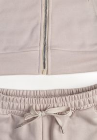 Renee - Beżowy Komplet Dresowy z Bawełny Spodnie Dzwony i Rozpinana Bluza z Kapturem Auim. Kolor: beżowy. Materiał: bawełna, dresówka #5