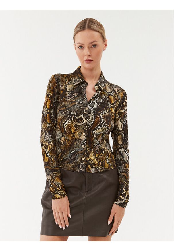 Just Cavalli Bluzka 75PAL228 Żółty Slim Fit. Kolor: żółty. Materiał: wiskoza