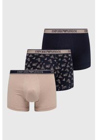 Emporio Armani Underwear bokserki 3-pack męskie kolor beżowy. Kolor: beżowy. Materiał: materiał #1