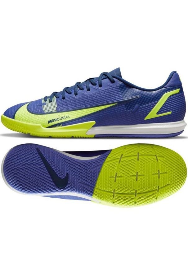 Buty piłkarskie Nike Mercurial Vapor 14 Academy Ic M CV0973 474 niebieskie niebieskie. Kolor: niebieski. Materiał: guma, syntetyk, materiał. Szerokość cholewki: normalna. Sport: piłka nożna