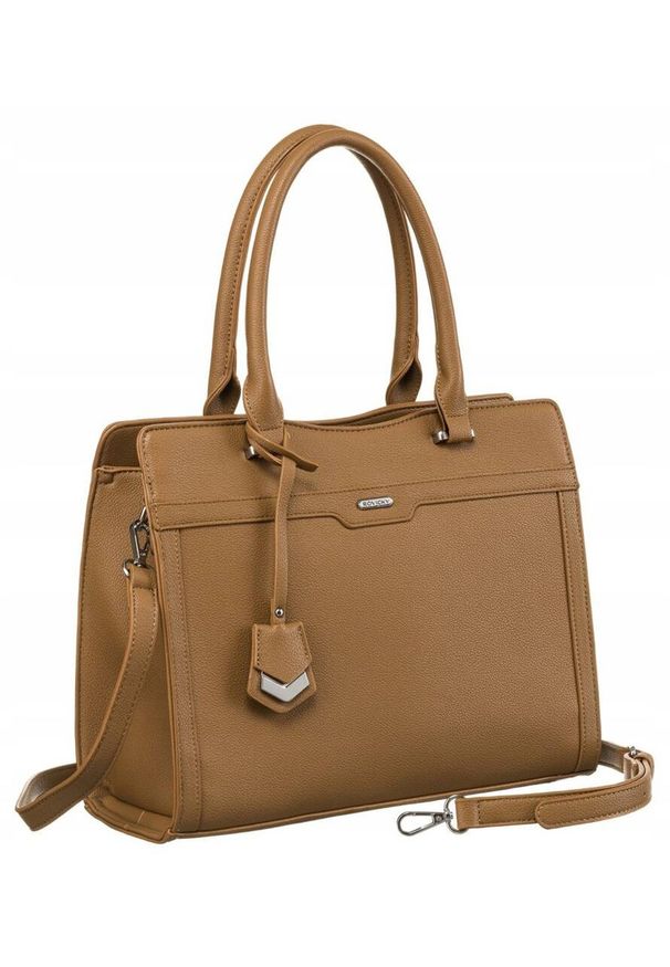 ROVICKY - Shopperka damska Rovicky R-072-02 beżowa. Kolor: beżowy. Materiał: skórzane. Styl: klasyczny