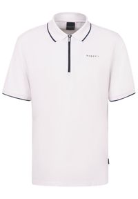 Bugatti Polo 8150-75033C Biały Regular Fit. Typ kołnierza: polo. Kolor: biały. Materiał: syntetyk