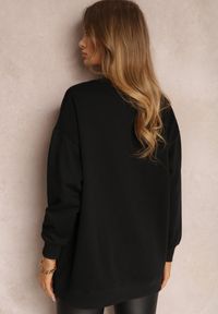 Renee - Czarna Bluza Oversize z Polarem Hosarran. Kolor: czarny. Materiał: polar. Długość rękawa: długi rękaw. Długość: długie. Wzór: jednolity, gładki. Styl: sportowy, klasyczny