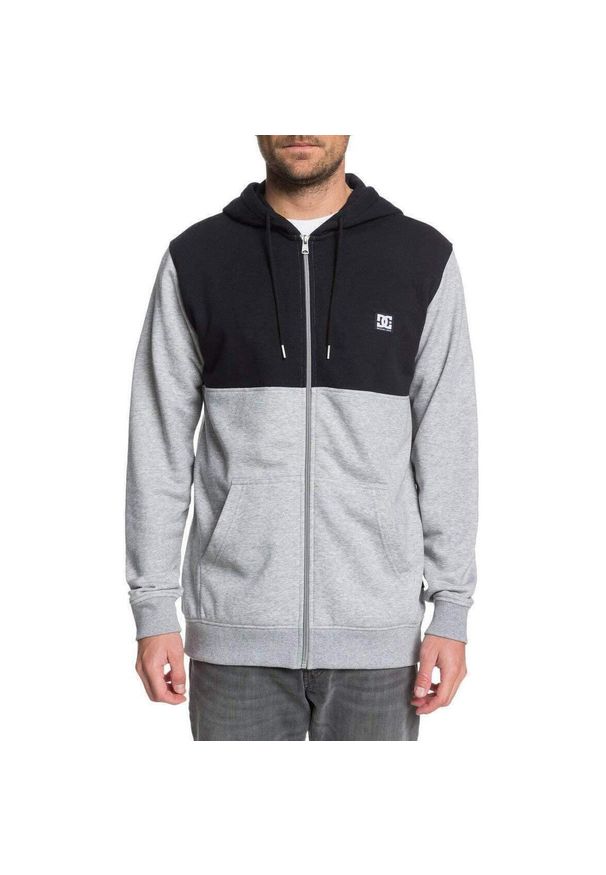 Bluza z kapturem DC Shoes Studley Zip-up Hoodie, Mężczyźni. Typ kołnierza: kaptur. Kolor: szary. Materiał: materiał, bawełna