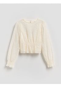 Reserved - Koronkowa bluzka - złamana biel. Materiał: koronka. Długość: krótkie #1