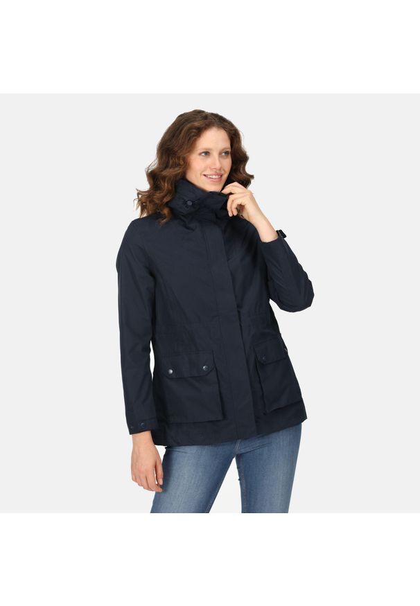 Regatta - Damska kurtka turystyczna przeciwdeszczowa z membraną Novalee. Kolor: niebieski. Sport: turystyka piesza