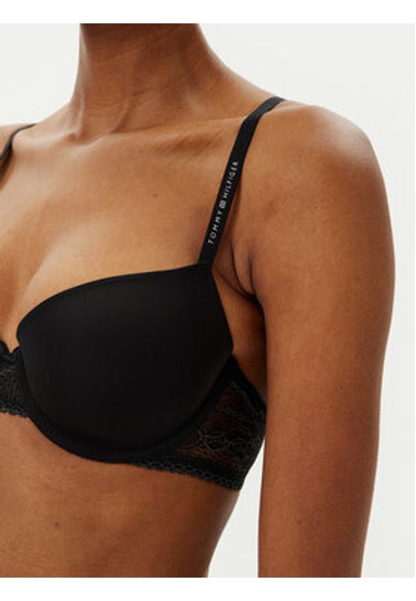 TOMMY HILFIGER - Tommy Hilfiger Biustonosz balkonetka UW0UW02420 Czarny. Kolor: czarny. Materiał: syntetyk