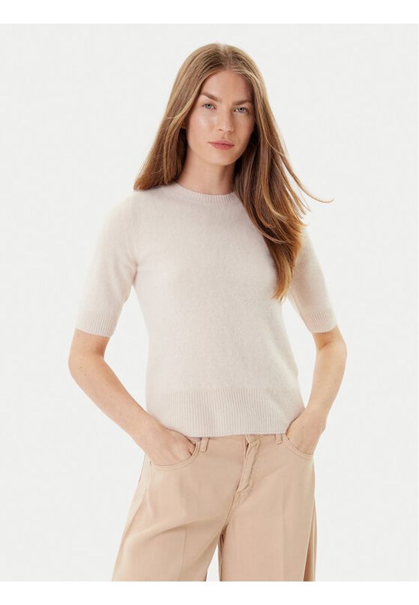 Marella Sweter Jim 2523366075 Écru Regular Fit. Materiał: wełna, kaszmir