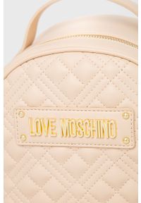 Love Moschino Plecak damski mały gładki. Kolor: beżowy. Wzór: gładki #4