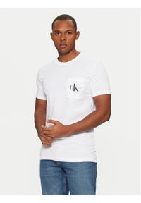 Calvin Klein Jeans T-Shirt J30J320936 Biały Slim Fit. Kolor: biały. Materiał: bawełna #1