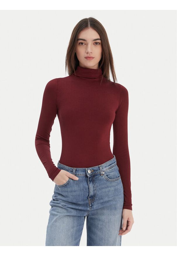 Wolford Body Colorado 75083 Bordowy Slim Fit. Kolor: czerwony. Materiał: bawełna