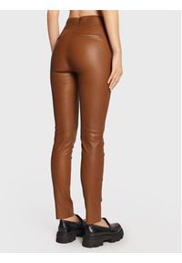 Remain Spodnie skórzane Snipe Leggings Leather RM1508 Brązowy Slim Fit. Kolor: brązowy. Materiał: skóra #3