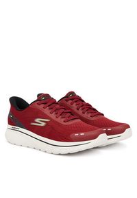 skechers - Skechers Sneakersy Go Walk Arch Fit N-Joy 217075 DKRD Bordowy. Kolor: czerwony. Materiał: materiał