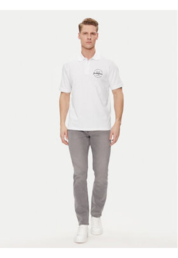 Jack & Jones - Jack&Jones Polo Forest 12248621 Biały Standard Fit. Typ kołnierza: polo. Kolor: biały. Materiał: bawełna