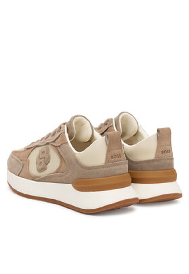 BOSS Sneakersy B Icon 50548288 Brązowy. Kolor: brązowy. Materiał: skóra, zamsz