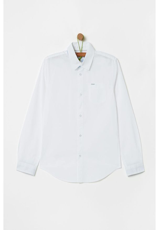 OVS - Koszula dziecięca 146-170 cm. Kolor: biały. Materiał: tkanina, bawełna. Długość: długie. Wzór: gładki. Styl: elegancki