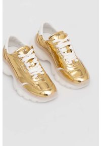 Guess sneakersy MASSEL kolor złoty FL7MSS ELE12. Zapięcie: sznurówki. Kolor: złoty. Materiał: skóra #2