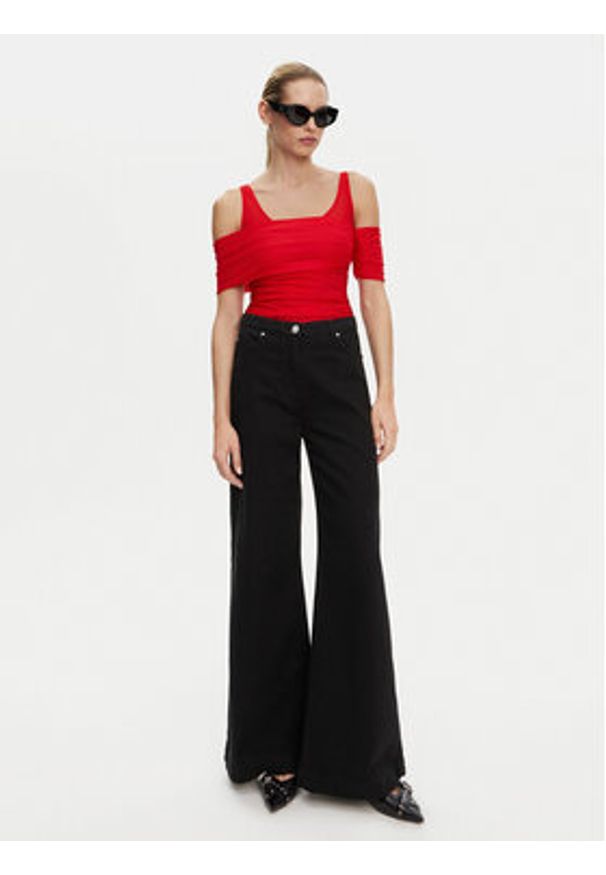 Pinko - PINKO Body Bella 104832 A2H1 Czerwony Regular Fit. Kolor: czerwony. Materiał: syntetyk