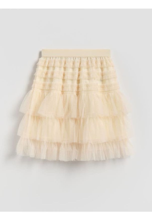 Reserved - Tiulowa spódnica - kremowy. Kolor: kremowy. Materiał: tiul