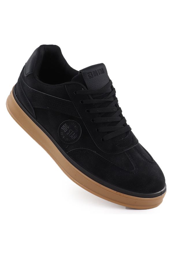 Big-Star - Półbuty sportowe męskie czarne Big Star SS174019. Kolor: czarny. Materiał: skóra ekologiczna. Styl: sportowy