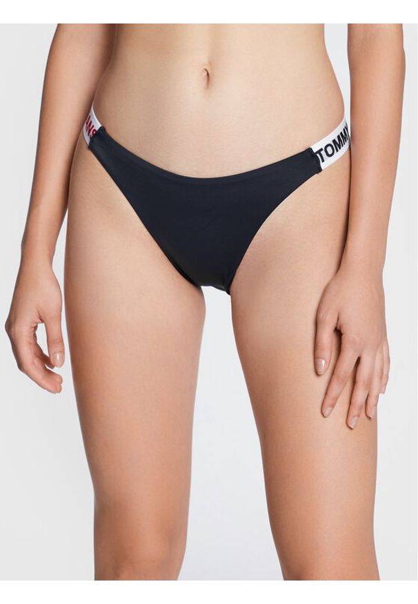 Tommy Jeans Dół od bikini High Leg Cheeky UW0UW03400 Zielony. Kolor: zielony. Materiał: syntetyk