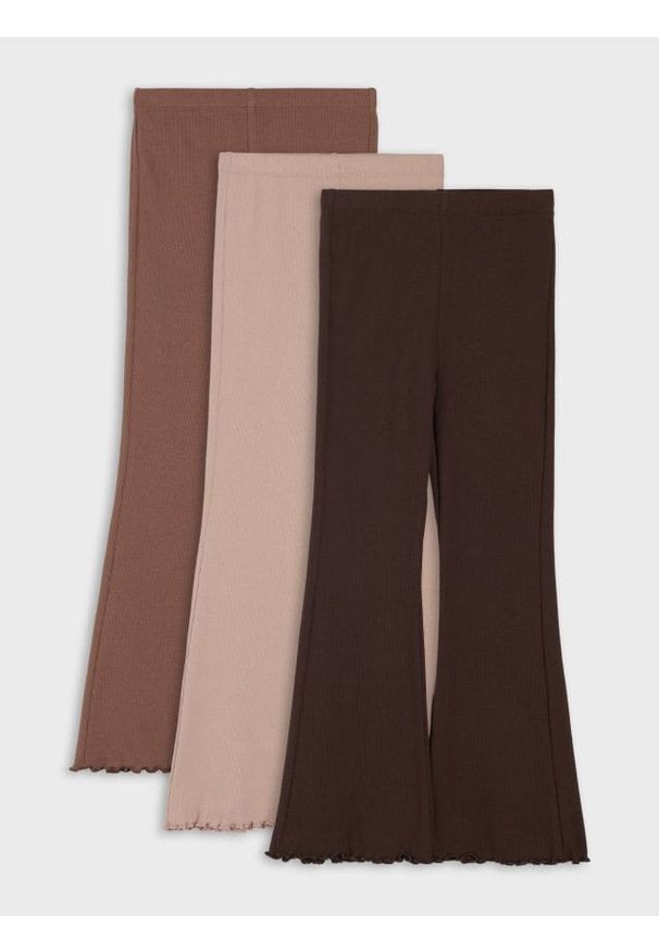 Sinsay - Bawełniane legginsy flare 3 pack - wielobarwny. Materiał: bawełna