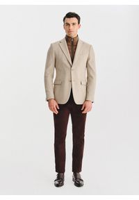 Pako Lorente - PAKO LORENTE - Beżowa marynarka męska z odpinaną stójką. Okazja: na co dzień. Typ kołnierza: kołnierzyk stójkowy. Kolor: beżowy. Materiał: wełna, poliester. Sezon: jesień. Styl: casual #8