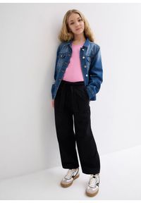 bonprix - Spodnie culotte z elastycznym paskiem, uszyte z bawełny organicznej. Okazja: na co dzień. Kolor: czarny. Materiał: bawełna. Styl: casual #3