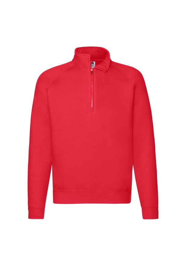 FRUIT OF THE LOOM - Bluza Unisex Premium Quarter Zip Raglan Dla Dorosłych. Kolor: czerwony. Długość rękawa: raglanowy rękaw