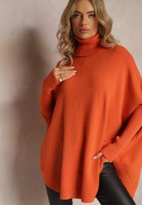 Renee - Pomarańczowy Golf z Rękawem Nietoperz Elsinne. Typ kołnierza: golf. Kolor: pomarańczowy. Długość rękawa: długi rękaw. Długość: długie #3