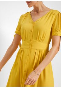 Sukienka z wiskozy bonprix żółty kanarkowy. Kolor: żółty. Materiał: wiskoza #5