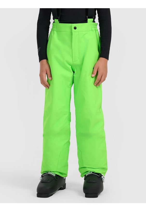4f - 4F Spodnie narciarskie membrana 5000 chłopięce - zielone 164 (13-14 lat). Kolor: zielony. Materiał: poliester, materiał. Wzór: gładki. Sezon: lato. Sport: narciarstwo
