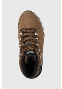 Jack Wolfskin buty Refugio Texapore Mid damskie kolor brązowy lekko ocieplone. Zapięcie: sznurówki. Kolor: brązowy. Materiał: tworzywo sztuczne, guma, materiał. Szerokość cholewki: normalna