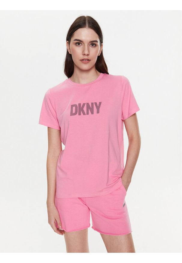 DKNY Sport T-Shirt DP2T6749 Różowy Classic Fit. Kolor: różowy. Materiał: bawełna. Styl: sportowy