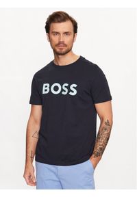 BOSS - Boss T-Shirt 50488793 Granatowy Regular Fit. Kolor: niebieski. Materiał: bawełna