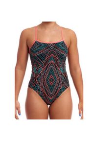 Strój do pływania menstruacyjny FUNKITA Spiro Mint - Swim Secure Single Strap. Kolor: wielokolorowy